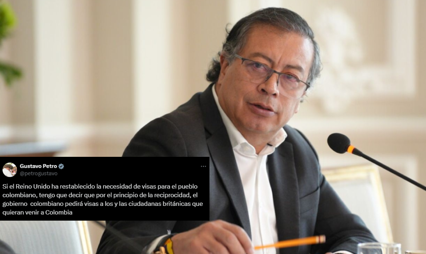 Petro anuncia visado para ciudadanos ingleses en respuesta recíproca