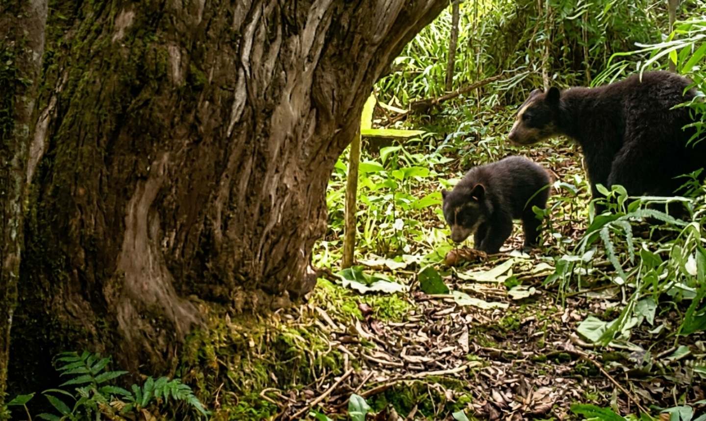 Esperanza para la conservación: registran crías de oso de anteojos en dos áreas protegidas del Huila